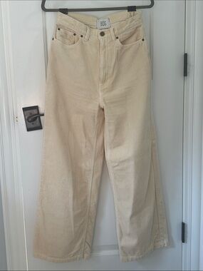 URBAN OUTFITTERS BDG Cream Wide-Leg Corduroy Pants
